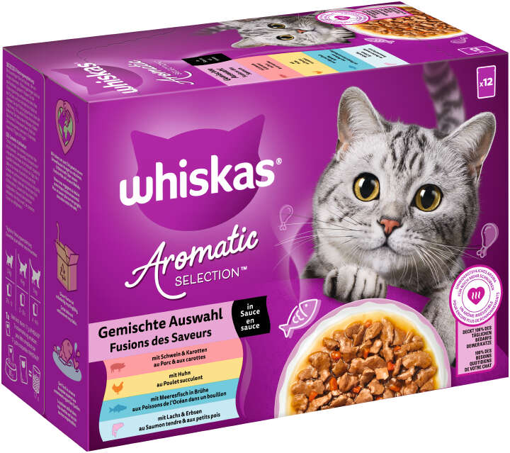 whiskas Katzen-Nassfutter Aromatic Selection Gemischte Auswahl in Sauce Megapack